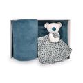  - yoca koala - set   couverture plaid bleu 70 x 100 cm 