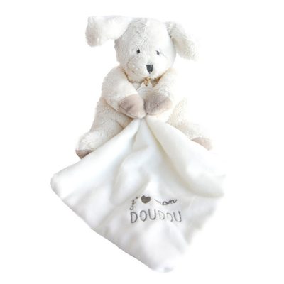 Jaime mon pantin chien beige blanc 20 cm 