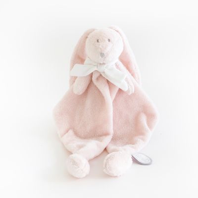  flore lapin plat rose pâle noeud blanc 