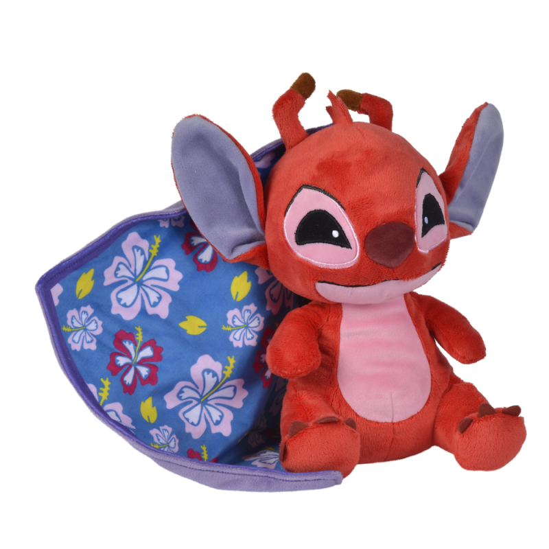 Disney Leroy Stitch Peluche dans sa couverture rouge 25 cm