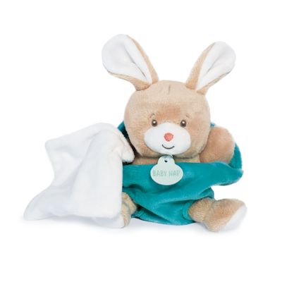  - plush rabbit in pocket - blue 15 cm 