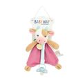 Babynat - pistache vache - attache-sucette blanc rose 18 cm 