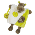 Les douillettes marionnette hippo vert blanc feuille 