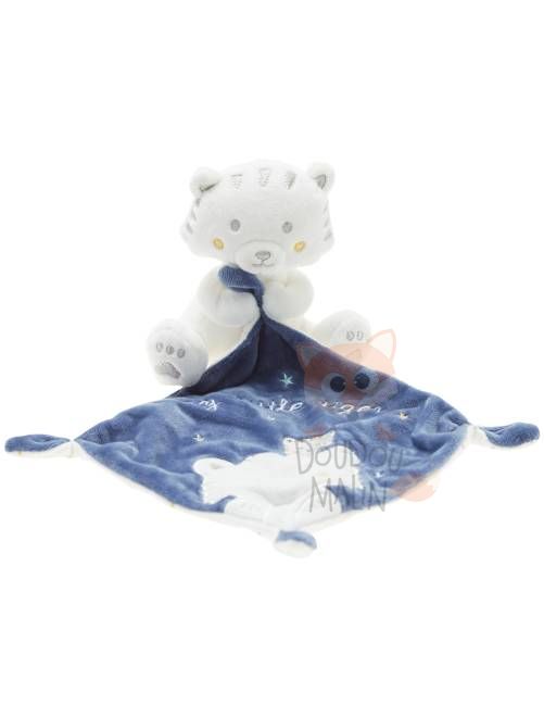  mouchoir tigre bleu blanc my little tiger 