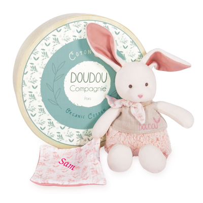  - botanic - peluche avec bio lapin rose 22 cm 
