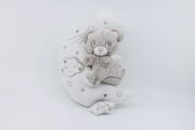  - louis - boîte à musique ours lune blanc gris 30 cm 