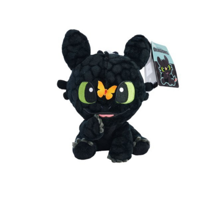 Dragons - peluche krokmou papillon noir 18 cm 