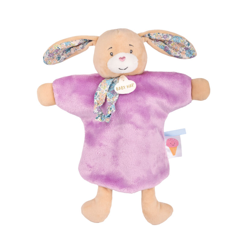  - les poétiques - marionnette lapin violet 25 cm 