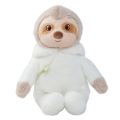  - peluche paresseux blanc déguisé capuche 22 cm 