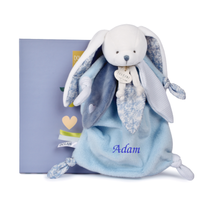  - rabbit ocean - comforter blue white 25 cm 