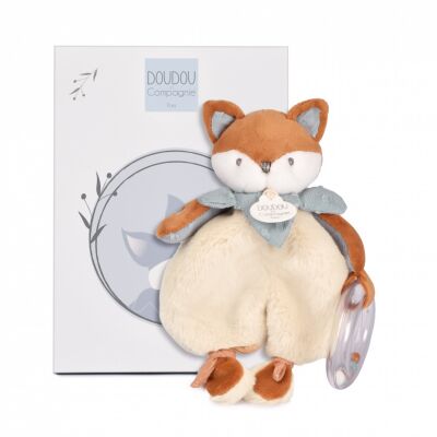  - timo the fox comforter with rattle brown beige 18 cm 