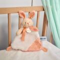  - je brille dans nuit - lapin rose orangé blanc 25 cm 