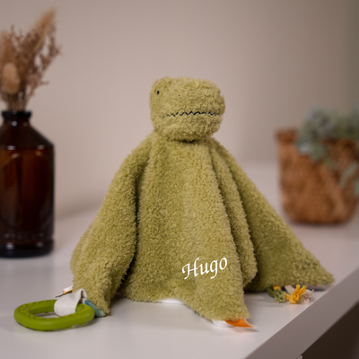 Little big friends - rex the tyrannosaur - comforter green 25 cm 