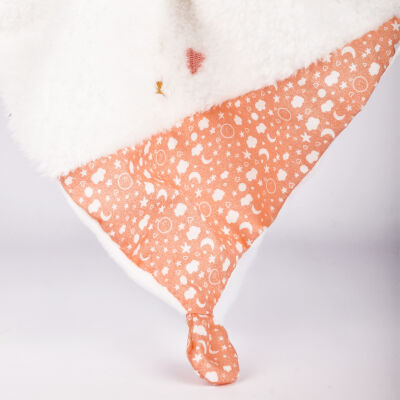  - glow in the dark - plush with comforter rabbit pink orange white 25 cm 