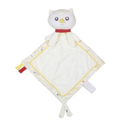  - cache-cache en forêt -  plat chouette blanc jaune 25 cm 