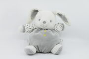 Obaïbi - peluche lapin gris blanc étoile 25 cm 