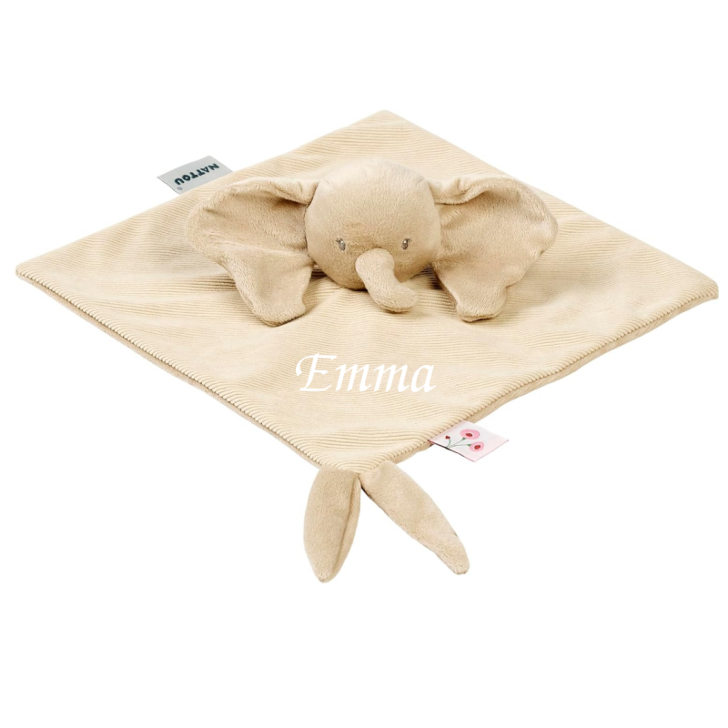  - fanfan - plat éléphant côtelé beige 25 cm 