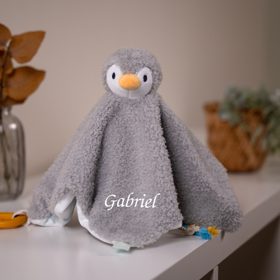 Little big friends - martin pingouin - plat gris 25 cm 