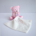  - les bonbons - peluche ours avec rose blanc étoile 15 cm 