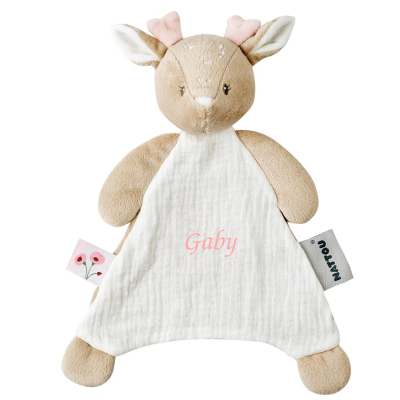  - fanfan - biche blanc gaze coton 25 cm 
