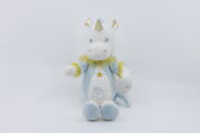  - spandex - plush unicorn blue white gold 20 cm 
