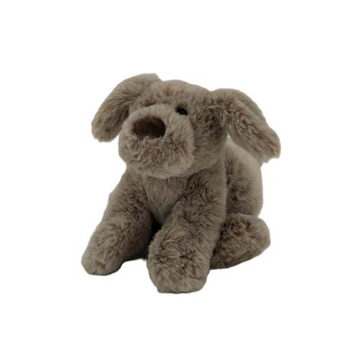  - plush dog sitting natural dark brown 22 cm 
