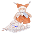  - polochon lours - peluche avec orange bleu 22 cm 