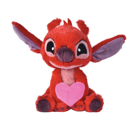  peluche leroy avec coeur rouge rose 25 cm 