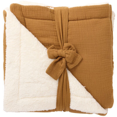 Bbco - couverture épaisse doublée jaune moutarde - 70 x 100 cm 