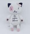  - peluche chat des petits calins rose blanc 20 cm 