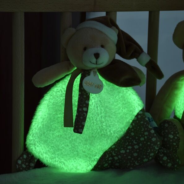  - glow in the dark - comforter bear brown white 25 cm 