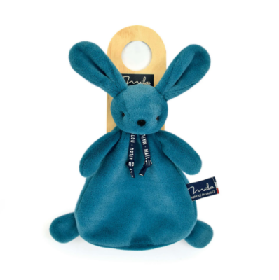  - lapin dorlotin fabriqué en france - bleu minéral 25 cm 