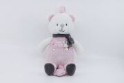  - boîte à musique ours rose blanc sweet dreams 30 cm 