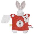  - imagine - marionnette lapin orange blanc 25 cm 