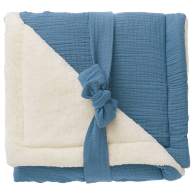 Bbco - couverture épaisse doublée bleu - 70 x 100 cm 