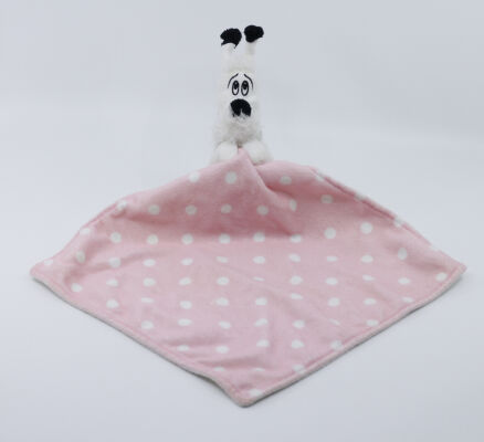  - idéfix the dog - plush with comforter pink white 30 cm 