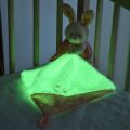  - je brille dans nuit - peluche avec lapin rose orangé blanc 25 cm 