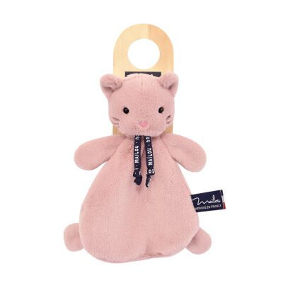  - chat dorlotin fabriqué en france - rose poudré 25 cm 