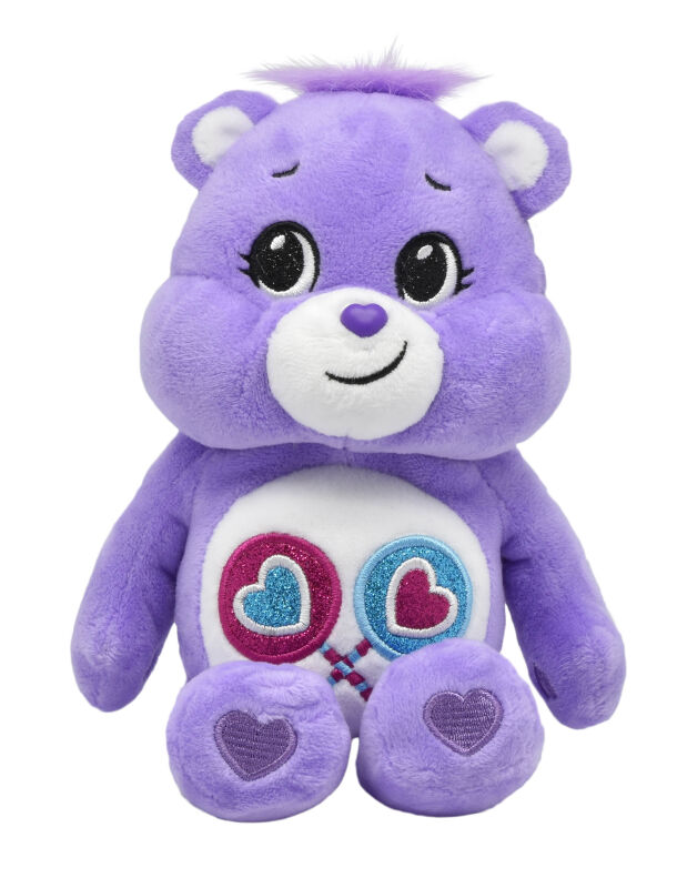 Les Bisounours - Peluche ours Tougentille violet coeur 22 cm