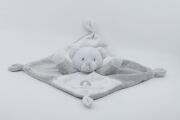 Lulu castagnette - comforter bear white grey 25 cm 