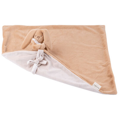  - lapidou - couverture lapin marron beige chaud 50 x 50 cm 