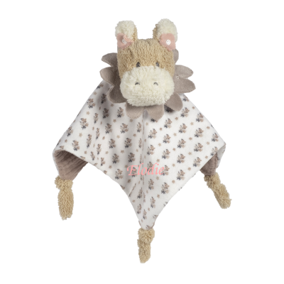 Walking mum - plat âne blanc rose fleur 25 cm 