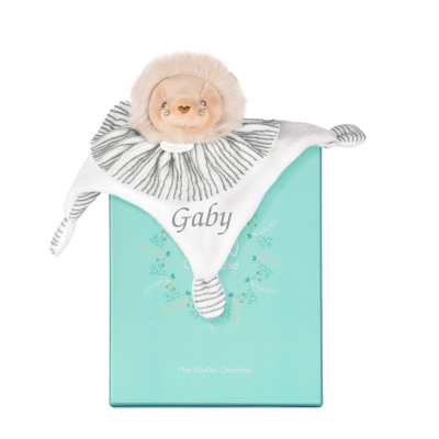  - les chouchoux - lion blanc gris 22 cm 