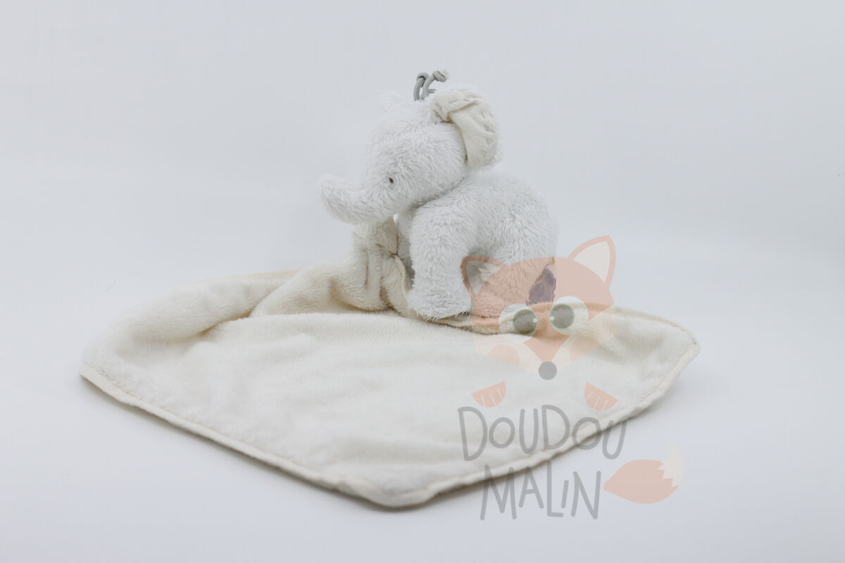  - ferdinand léléphant - peluche avec blanc beige 30 cm 