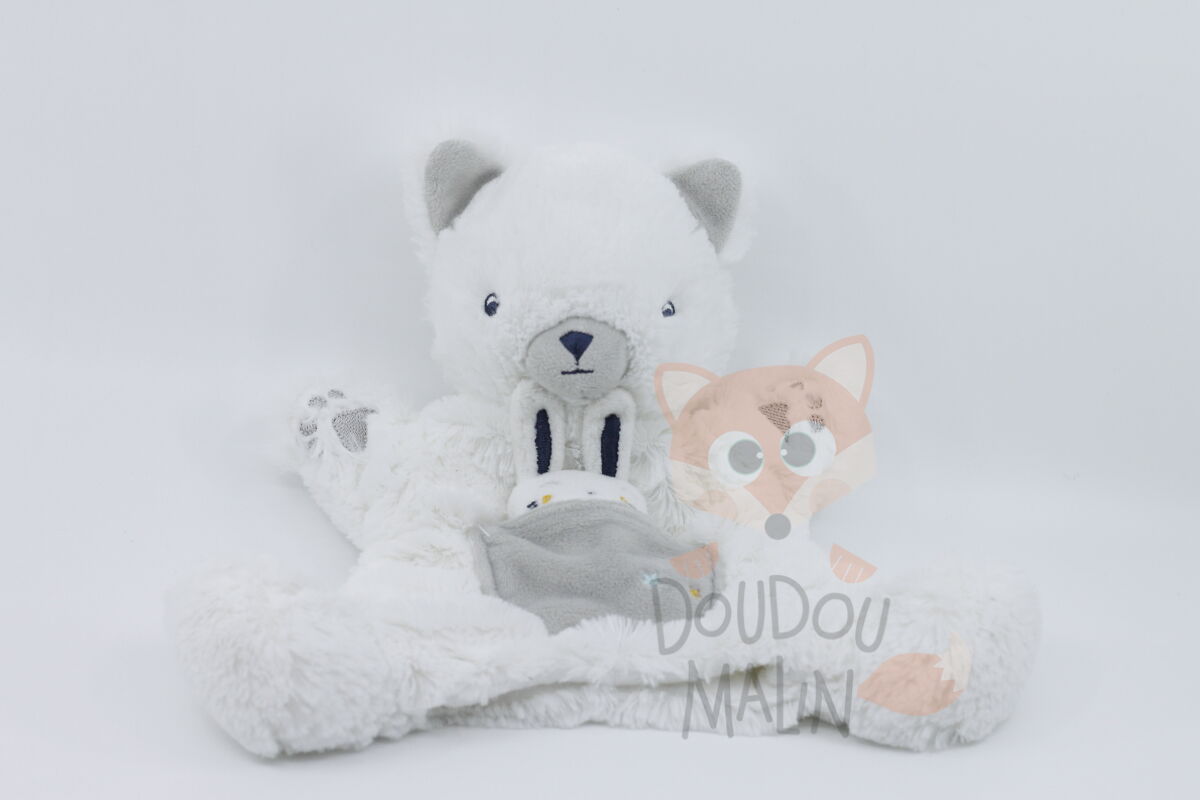 - marionnette ours lapin blanc gris 25 cm 
