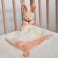  - je brille dans nuit - peluche avec lapin rose orangé blanc 25 cm 