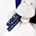  - je brille dans nuit - hippopotame bleu blanc 25 cm 