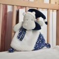  - je brille dans nuit - hippopotame bleu blanc 25 cm 
