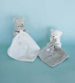  - les flocons - plush white bear with grey comforter 15 cm 