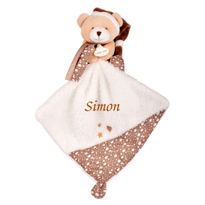  - glow in the dark - plush with comforter bear brown white 25 cm 
